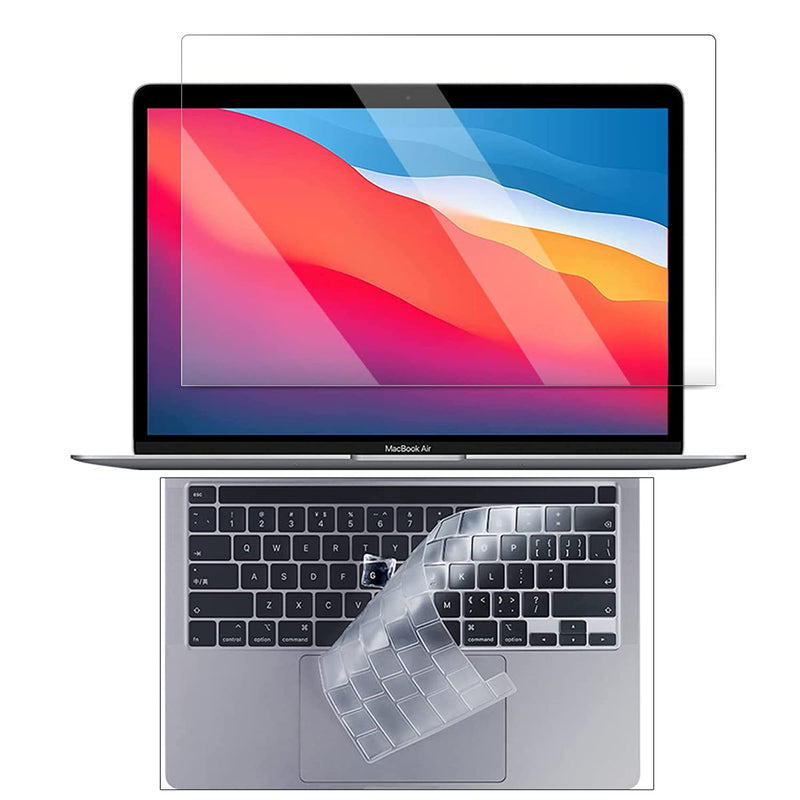 Screen Protector With Keyboard Cover For Apple Macbook Air 13 Inch 2018 2021 M1 A1932 A2179 A2337 Touch Id Macbook Air 13 Accessories Anti Glare Anti Fingerprint Tpu Keyboard Cover