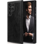 Lohasic For Galaxy S22 Ultra Case Premium Luxury Leather Business Elegant Style Protective Bumper Cover Women Men Phone Cases Compatible With Samsung Galaxy S22 Ultra 5G 2022 Black