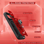 Lhtaro Case For Iphone 13 Pro Max 6 7 With Camera Cover Kickstand Built In Screen Protector Military Grade Heavy Duty Protective With 360 Rotate Ring Stand Magnetic Cover Phone Case Red
