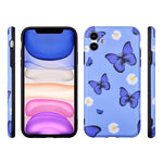 Ueebai Case For Iphone Se 2022 5G Iphone 7 Iphone 8 Iphone Se 2020 Lovely Butterfly Case Flower Pattern Slim Shockproof Soft Tpu Bumper Case Anti Scratch Protective Cover For Iphone Se3 Se2 Blue 2