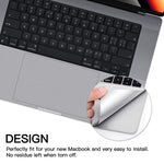 Palm Rest Cover Skin With Trackpad Protector Compatible With 2021 Macbook Pro 16 Inch Model A2485 M1 Pro M1 Max With Touch Id Silver