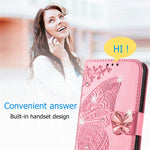 Monwutong Wallet Case For Samsung Galaxy A13 5G 3D Butterfly Pattern Pu Leather Case With Strong Magnetic Clasp And Cash Card Slots Holder Cover For Samsung Galaxy A13 5G Hzd Rhinestone Pink