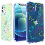 Cute Dino Case For Iphone 13 Pro Max With Screen Protector For Iphone 13 Pro Max Case Dinosaurs Neon Design Tpu Shock Absorbing Soft Bumper Protective Case For Iphone 13 Pro Max 6 7