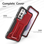 Exoguard Samsung Galaxy S21 Plus 5G Case Rubber Shockproof Full Body Cover Case For Samsung S21 Plus Phone 6 7 Inch Built In Kickstand Red
