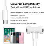 Usb C Headphone For Galaxy S22 Ultra S21 Fe S20 Jelanry Hi Fi Stereo Earbuds Magnetic Headphones Bass Wired Sports With Mic Volume Control Earphones For Oneplus 10 Pro 9 Samsung Z Flip 3 Fold 3 White