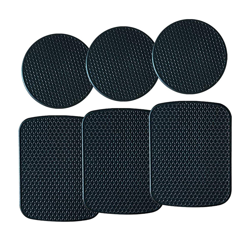 Mobile Phone Holder Metal Plate Universal Replacement Magnetic Sticker Safety Silicone Edging With 3M Adhesive Phone Case Tablet Pc 6 Pack 3 Rectangle And 3 Round Black