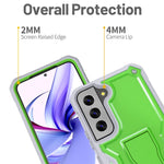 Fito For Samsung Galaxy S22 Case Dual Layer Shockproof Heavy Duty Case For Samsung S22 5G Phone With Screen Protector Built In Kickstand Green