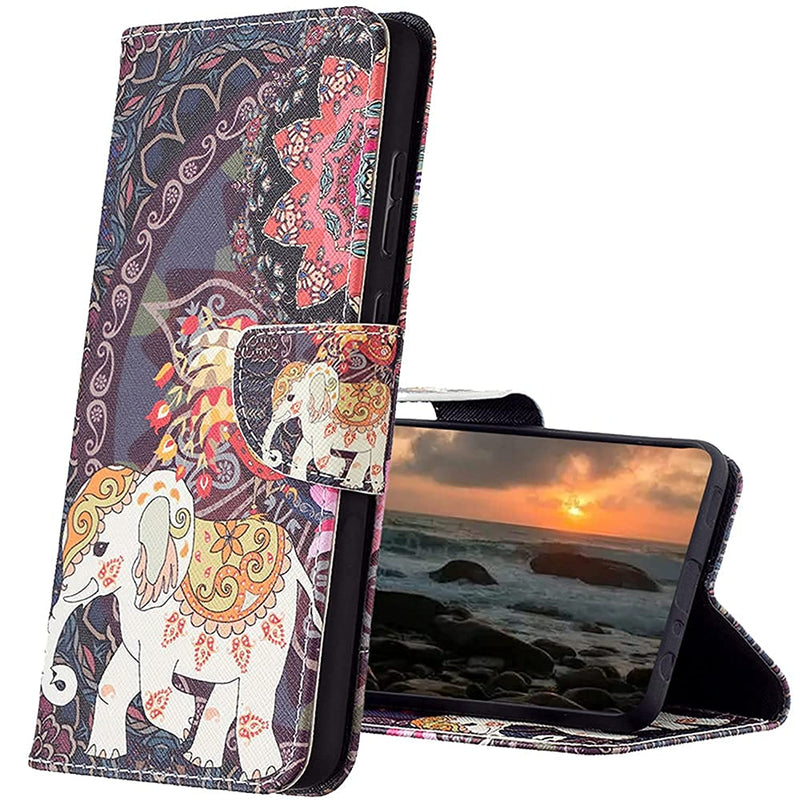 Isadenser Compatible With Samsung S22 Plus Case Galaxy S22 Plus Wallet Case Card Slot Stand Phone Case Pu Leather Case Magnetic Flip Cover Compatible With Samsung Galaxy S22 Plus Festival Elephant Bf