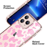 Kanghar Compatible With Iphone 13 Pro Max Case Pink Cow Print Cute Pattern Screen Protector Shockproof Cover Designed For Iphone 13 Pro Max Case For Girls Women 6 7 Inch 2021