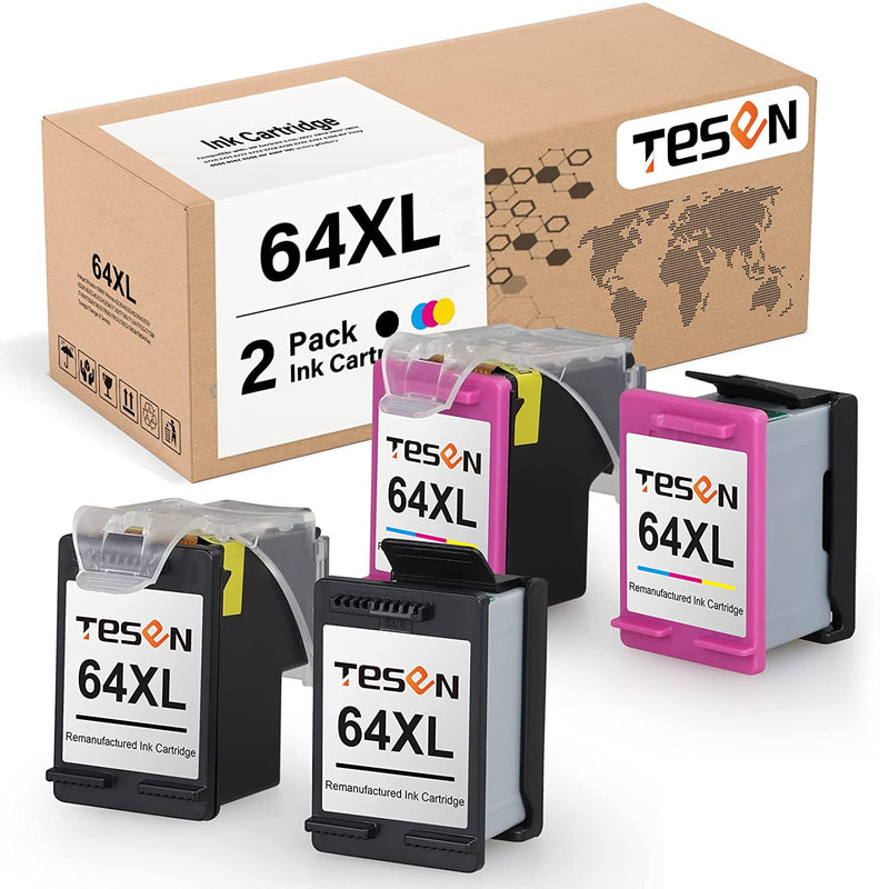 64 Xl Ink Cartridge Replacement For Hp 64Xl For Use In Hp Envy Photo 7120 7130 7155 7822 7830 6220 6222 6230 Series 4 Pack 2Black 2Color Tray_Inkjet_Printer_