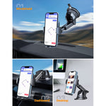 Vioy Cell Phone Mount For Car Dashboard Windshield Air Vent Hands Free Clips Thick Case Big Phones Friendly Suction Cup Phone Holder For Iphone 13 Pro Max 12 11 Samsung Galaxy S21 S20 All Phones