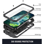 Caseyou Compatible With Iphone 13 Pro Max Phone Case Aluminum Metal Gorilla Glass Waterproof Shockproof Military Heavy Duty Sturdy Protector Cover Hard Case Black Max