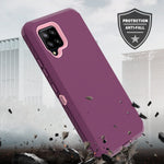 Fcclss Cell Phone Case For Samsung Galaxy A42 5G Galaxy A42 5G Case Heavy Duty Military Grade Hybrid 3 In 1 Shockproof Drop Defender Case Cover Wine Red Pink