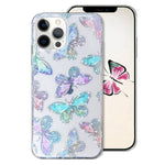 Omorro Cute Compatible With Iphone 13 Pro Max Clear Case For Women Girls Glitter Bling Gradient Silver Laser Style Sparkly Colorful Butterfly Flexible Soft Slim Tpu Bumper Girly Protective Case