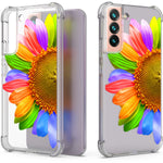 Coveron Designed For Samsung Galaxy S22 Case Slim Flexible Tpu Clear Phone Cover Sunflower