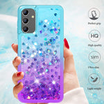 Dzxouui For Samsung A13 5G Case Glitter Women Girls Bling Sparkle Liquid Flowing Quicksand Clear Soft Tpu Phone Case For Samsung Galaxy A13 5G 6 5 Inch Teal Purple