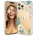 Malgeb Compatible With Iphone 13 Por Max Case For Women Flower Clear Flexible Tpu Shockproof Girls Tough Phone Cover Floral Pattern Design Cute Protective Hard Case 6 7 Inch