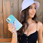 Joyleop Case For Iphone 13 Pro Max Iridescent Snakeskin With Beaded Strap Cute Holographic Cover For Girls Girly Women Fashion Stylish Unique Design Cool Designer Cases For Iphone 13 Pro Max 6 7