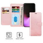 Coveron Leather Pouch Designed For Google Pixel 5A Wallet Case Rfid Blocking Flip Folio Stand Phone Cover Rose Gold