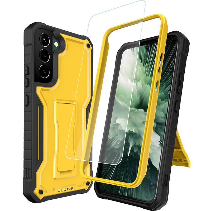 Duopal For Samsung Galaxy S22 Plus 5G Case Does Not Fit Non Ultra Or Ultra Military Grade Protection Case With Screen Protector And Kickstand Compatible With Galaxy S22 Plus 5G 6 55 Inch Yellow