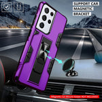 Compatible For Samsung Galaxy S21 Ultra Case With Hd Screen Protector Gritup Military Grade Dual Layer Protective Cover Built In Magnetic Kickstand Shockproof Case For Samsung S21 Ultra 5G Purple