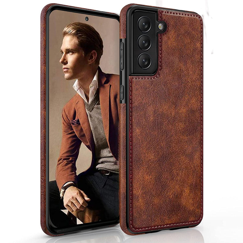 Lohasic For Galaxy S22 Case 5G Premium Leather Luxury Business Pu Non Slip Grip Shockproof Bumper Full Body Protective Cover Men Phone Cases For Samsung Galaxy S22 Plus 6 6 Inch 2022 Brown