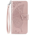 Digplus Galaxy S21 5G Wallet Case Butterfly Flower Embossed Pu Leather Wallet Case Flip Protective Phone Cover With Card Slots And Kickstand For Samsung Galaxy S21 6 2 Inch Rose Gold