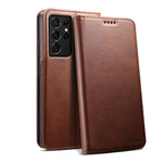 Kowauri Case For Galaxy S21 Ultra 5G Business Style Folding Flip Leather Wallet Case With Kickstand Card Slots Magnetic Stand Protective Cover Cases For Samsung Galaxy S21 Ultra 5G 6 8 Inch Brown