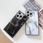 Compatible Iphone 13 Pro Max 6 7 Inch Square Case Ponnky Elegant Marble Glossy Soft Flexible Tpu Slim Stylish Rugged Durable Protective Cover For Women Girls Black