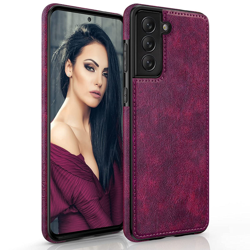 Lohasic For Galaxy S22 5G Case Luxury Elegant Pu Leather Flexible Bumper Rugged Non Slip Grip Shockproof Full Body Protective Cover Women Cases For Samsung Galaxy S22 Plus 6 6 Inch 2022 Magenta