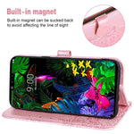 New For Lg G8 Thinq Wallet Case Tempered Glass Screen Protecto