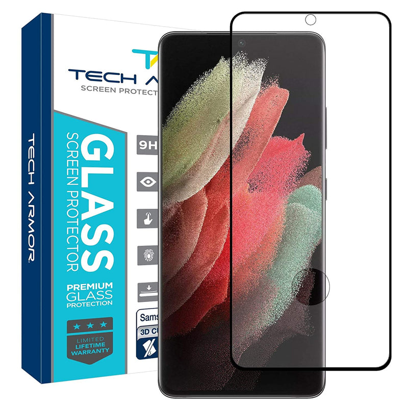 Tech Armor Ballistic Glass 3D Curved Screen Protector Designed for Samsung Galaxy S21 Ultra (2021) 1 Pack Tempered Glass