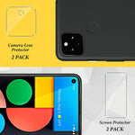 2 2 Pack Bazo Compatible For Google Pixel 4A 5G 6 2 Inch Not For 4A 4G 9H Hardness Tempered Glass Screen Protector Camera Lens Protector Hd Clear Case Friendly