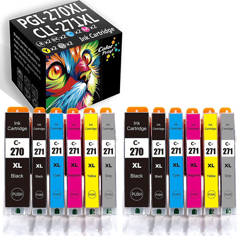 Colorprint Compatible Pgi 270Xl Cli 271Xl Ink Cartridge Replacement For Pgi270Xl Cli271Xl Pgi 270Xl Cli 271Xl For Canon Pixma Mg7720 Ts8020 Ts9020 Printer2Pgbk