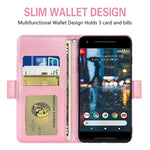 New For Google Pixel 2 Wallet Case And Tempered Glass Screen P