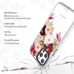 Clear Case Compatible With Iphone 13 Pro Max 6 7 Inch Girls Women Pink Red Roses Flowers Blooms Obsession Camellia Trendy Design Soft Shockproof Protective Case For Iphone 13 Pro Max