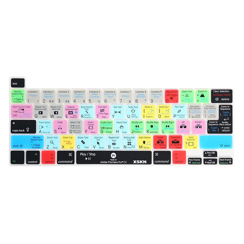 Premiere Pro Cc Silicone Shortcut Keyboard Cover Skin For 2019 Macbook Pro 16 Inch A2141 And 2020 Macbook Pro 13 3 Inch A2338 M1 A2251 A2289 With Touch Bar Touch Id Us And Eu Common Version