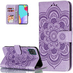 Lemaxelers Samsung Galaxy A03S Case Flip Premium Wallet Phone Case Pu Leather Mandala Embossed Shockproof Cover With Kickstand Card Holder Cover For Samsung Galaxy A03S Mandala Light Purple Ld