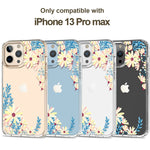Malgeb Compatible With Iphone 13 Por Max Case For Women Flower Clear Flexible Tpu Shockproof Girls Tough Phone Cover Floral Pattern Design Cute Protective Hard Case 6 7 Inch