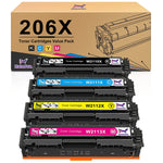 Compatible Toner Cartridge Replacement For Hp 206X 206A W2110A W2110X For Hp Color Pro Mfp M283Fdw M283Cdw M255Dw M283 M282Nw M255 Printer Toner Black Cyan Yel