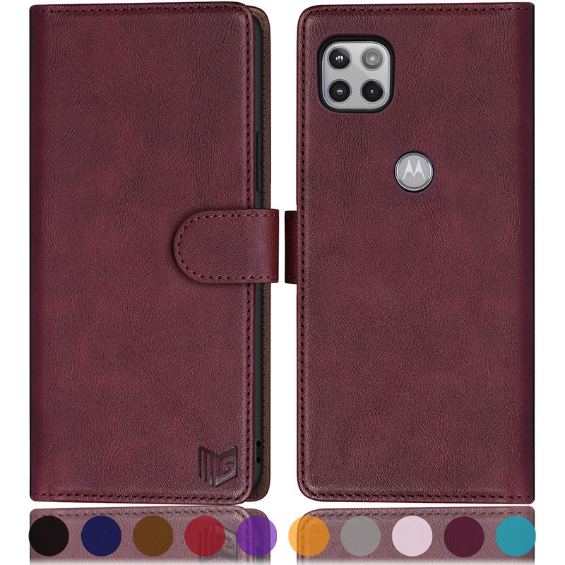 New For Motorola One 5G Ace 2021 With Rfid Blocking Leather Wallet Case Cr