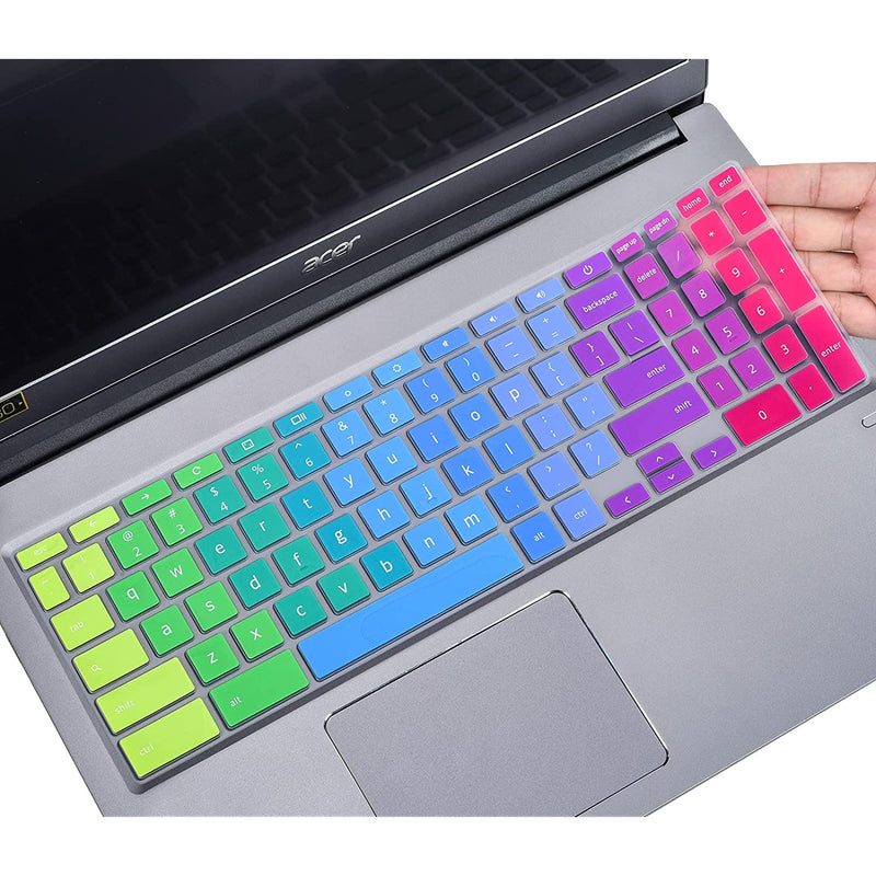 Colorful Keyboard Cover Skin For Acer Chromebook 15 315 Cb315 715 Cb715 15 6 Inch Chromebook With Numeric Keypad Rainbow