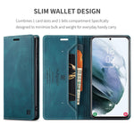 Haii Case For Galaxy S21 Ultra Pu Leather Folio Flip Wallet Case With Card Holster Stand Kickstand Magnetic Closure Shockproof Phone Cover For Samsung Galaxy S21 Ultra 5G 6 8 Inch Blue