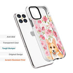 Clear Case Compatible With Iphone 13 6 1 Inch Trendy Stylish Girls Women Cute Corgi Pink Flowers Love Funny Puppy Dog Trendy Design Soft Shockproof Protective Case For Iphone 13