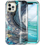 Hocase Iphone 12 Case With Screen Protector Unique Design Shockproof Soft Tpu Back Hard Front Full Body Protective Case For Iphone 12 Iphone 12 Pro 6 1 Display 2020 Blue Drift Sand