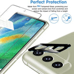 Galaxy S21 Fe Screen Protector And Camera Protector 3 Screen Protectors 3 Camera Protectorssupport Fingerprint Tempered Glass Screen Protector For Samsung Galaxy S21 Fe 5G