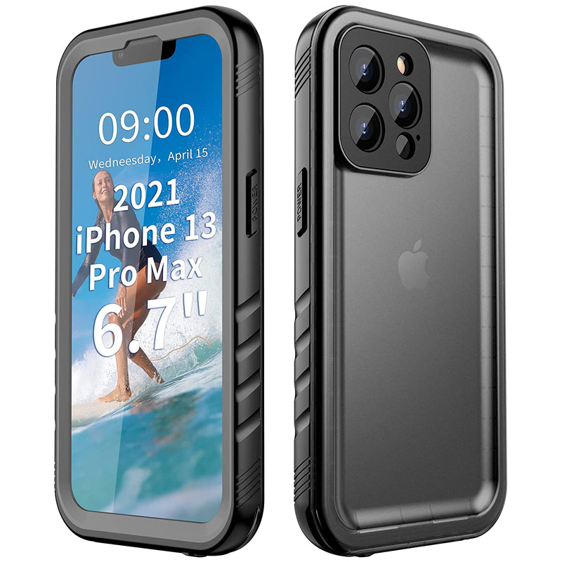 Cozycase Compatible With Iphone 13 Pro Max Waterproof Case Full Body Dustproof Shockproof Built In Screen Protector Rugged Waterproof Case For Iphone 13 Pro Max 6 7 Inch Black