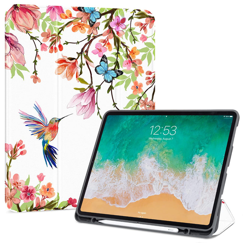 New Ipad Pro 12 9 Case 4Th 3Rd Gen 2020 2018 With Pencil Holder Support Pencil 2Nd Gen Charging Tri Fold Slim Magnetic Stand Soft Tpu Back Cover Auto
