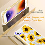 Caka For Iphone Se 2022 5G Iphone Se 2020 Case Iphone 6 6S 7 8 Case With Screen Protector Glitter Liquid Full Body For Girls Women Protective Phone Case For Iphone Se3 Se2 6 6S 7 8 4 7 Sunflower