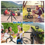 Phone Tripod Mini Flexible Adjustable Cell Phone Tripod Stand Holder With Remote And Universal Clip For Iphone 13 12 Pro Max 11 Mni 10 Xr X Android Camera Tripod Stand Video Recording